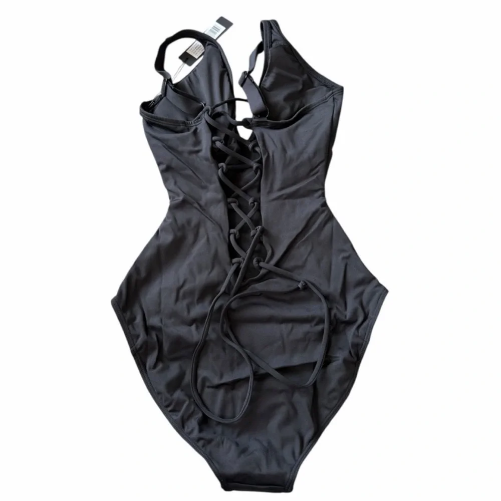 TA3 Plungey Black Corset Back Sculpting XS One Piece Swimsuit XS Reg/Long NWT - Picture 4 of 4